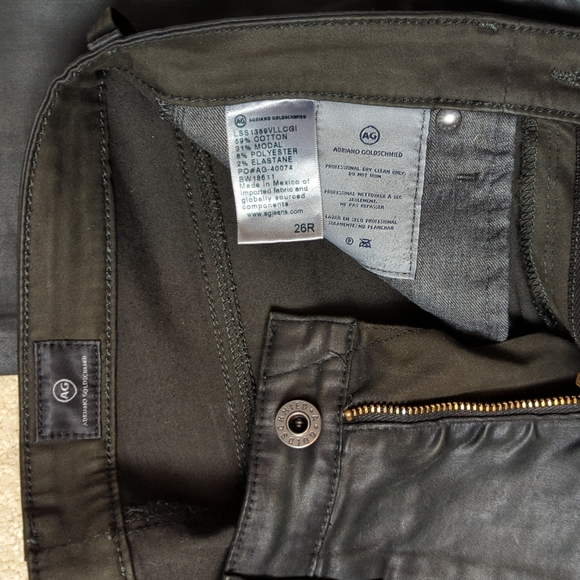 Waxed Dark Green AG Skinny Jeans - Picture 3 of 4